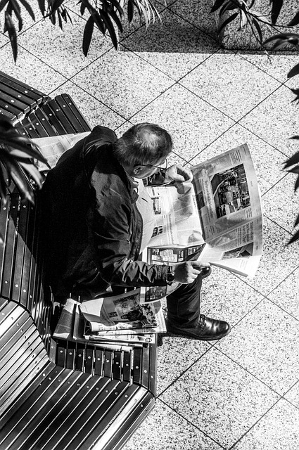 A man reading newspaper